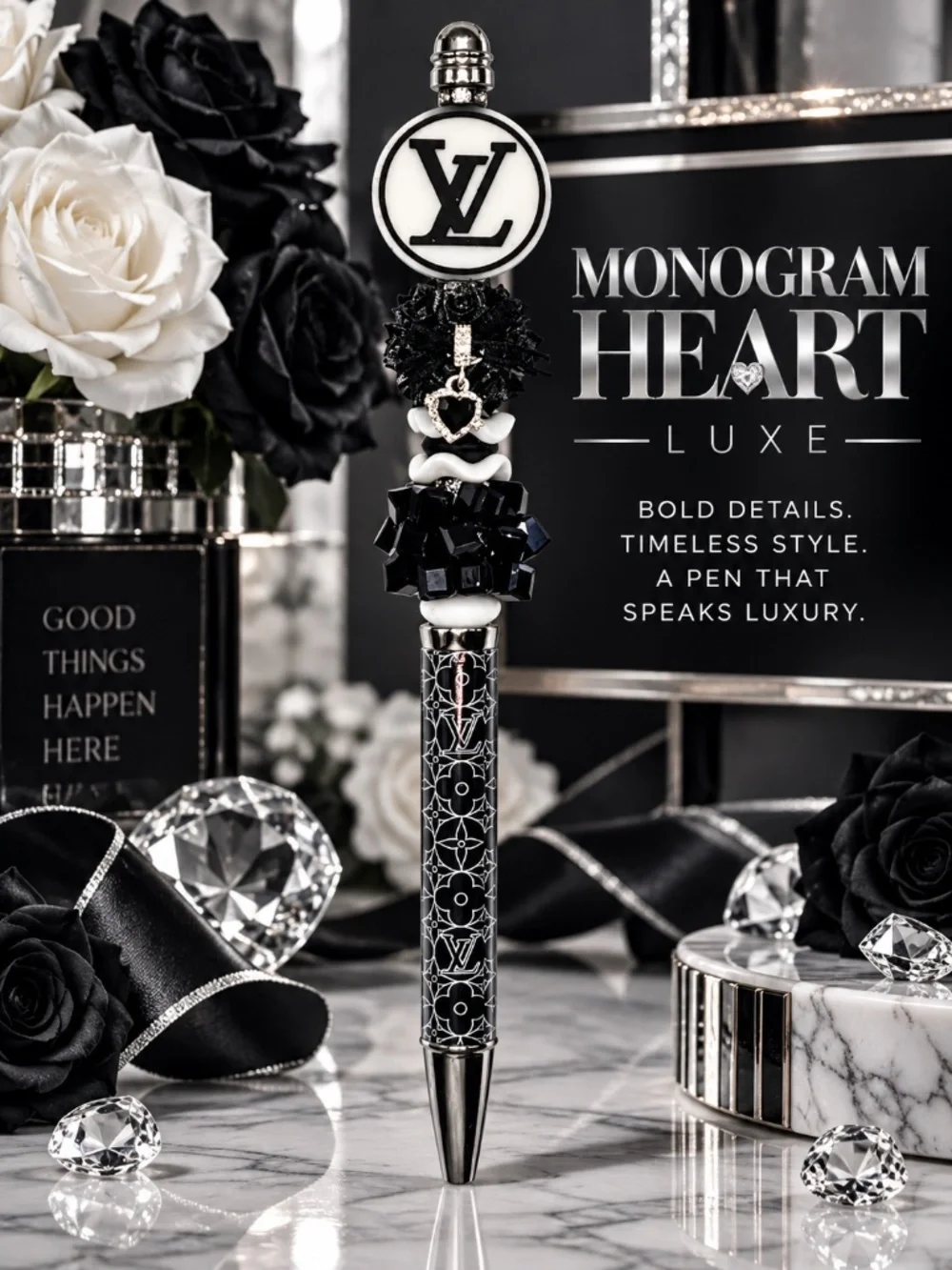 Monogram Heart Luxe Pen